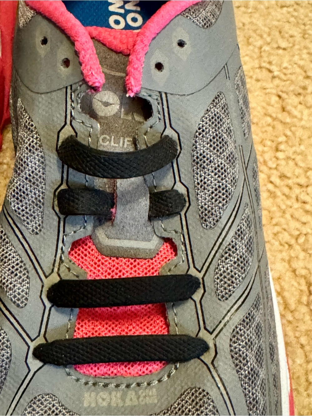 Hoka One on One’s Women's Gray and Hot Pink Athletic Running Shoes - Picture 6 of 8